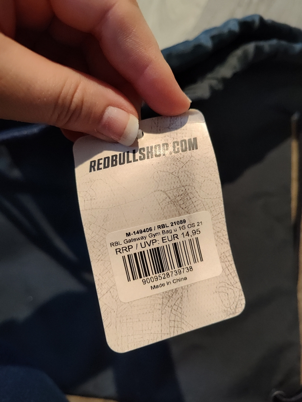 Gray Red Bull Drawstring Bag - Picture 4 of 4